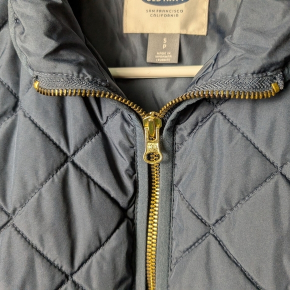 Old Navy Women's Small Blue Quilted Vest Lightweight Zipper Pockets Like New - Picture 3 of 10